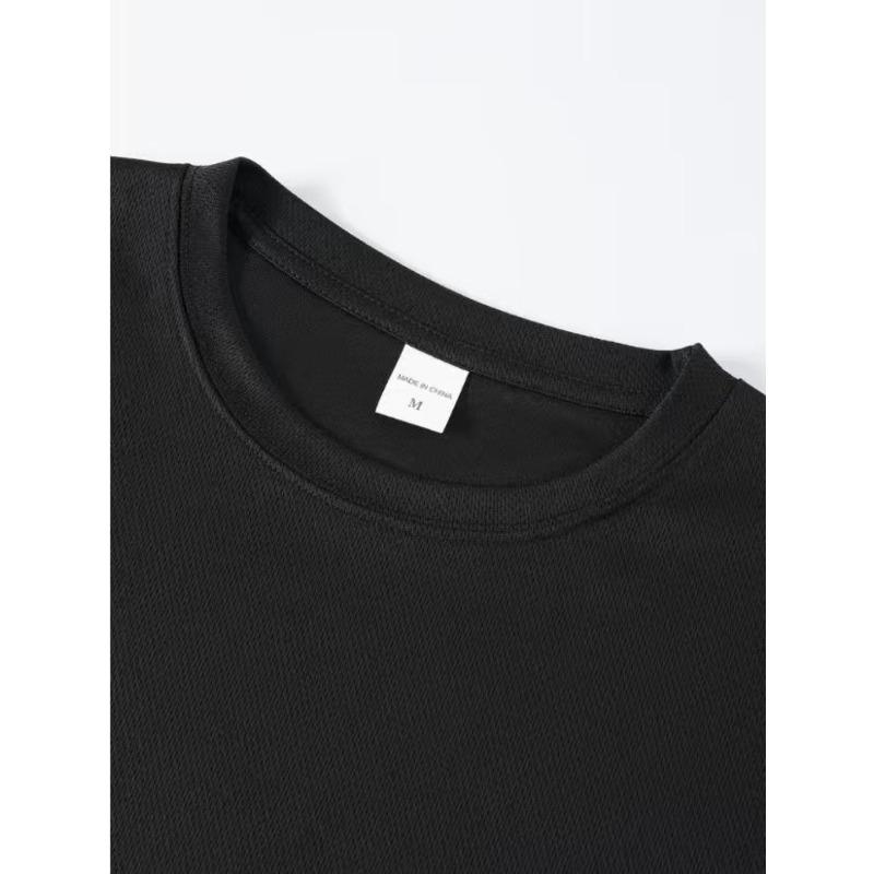 European Size Men'S Casual Sports T-Shirt,White Short-Sleeve Top, Perfect for a Relaxed Home Leisure Look , Ideal for Sports And Casual Wear