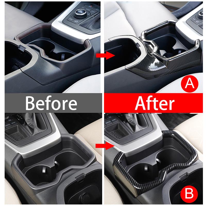 For Toyota RAV4 XA50 2024 2025 Hybrid ABS Car Front Row Water Cup Holder Trim Cover Frame Accessories
