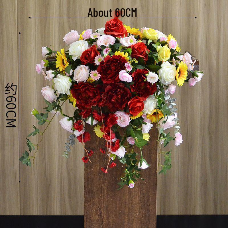 Luxury Business Podium Stand with Artificial Flower Decoration: Perfect for Speeches or Kindergarten Events
