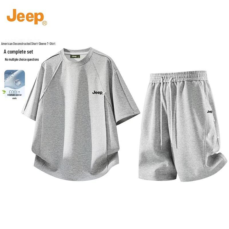JEEP Men s Casual Short Sleeve Two-Piece Set 2XL