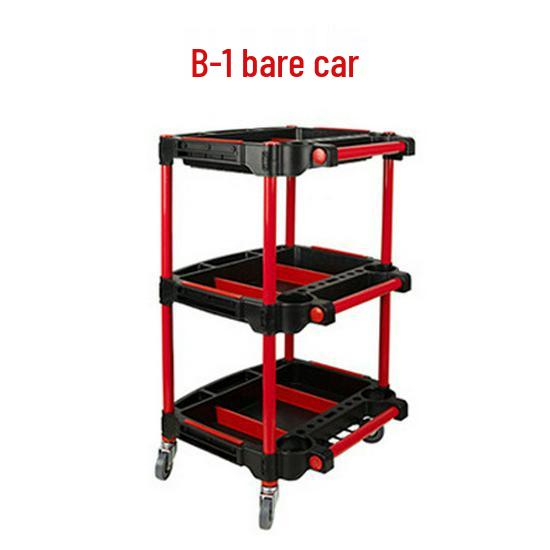 Three-Layer Multi-Functional Hand Push Cart for Auto Detailing and Car Wash Storage.