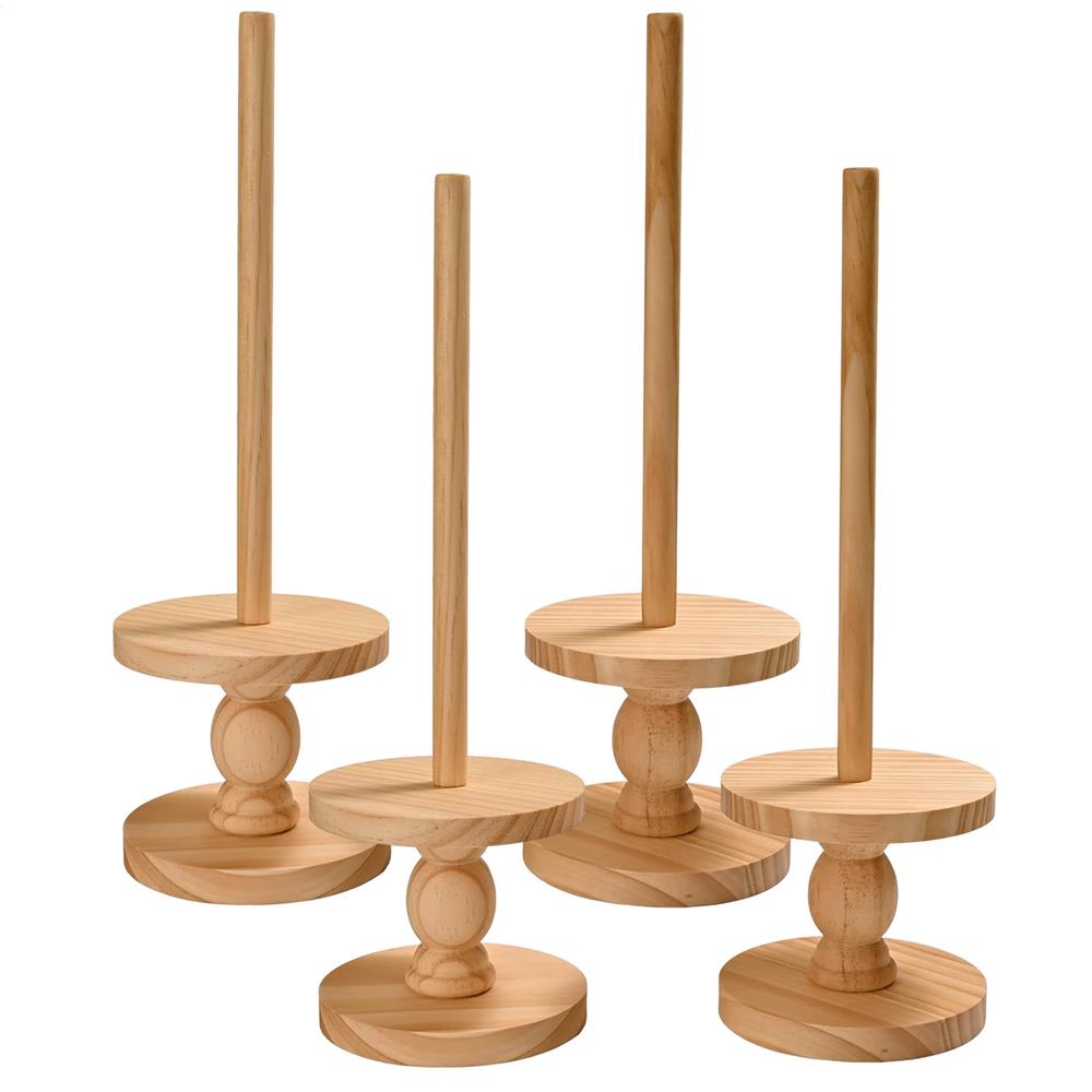 

Donut Stand 4 Pieces Wooden Rustic Decor Donut Display Stand Party Supplies for Dessert Bagel Food Wedding Birthday Christmas