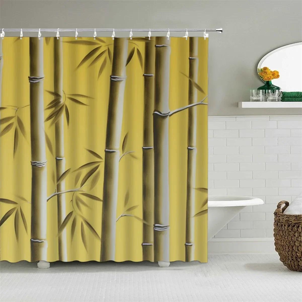 

Black Stone Tower Zen Shower Curtain, Spa Decor Lotus Purple Orchid Flower And Bamboo, Cloth Fabric Bathroom Decor Accessory Set W60H190(CM)-1 Pcs