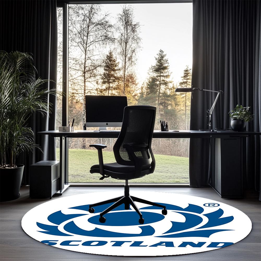 Scotland Rugby Printed Round Rug Carpet Chair Rug Area Rug Entryway Doormats,for Office Chair Living Room Bedroom Kitchen Room.
