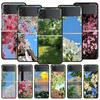 Petal Branch Nature Scenery Phone Case For Samsung Galaxy Z Flip3 Flip4 Flip5 Case Shell For Z Flip 3 4 5 6 7 Hard Folding Cover