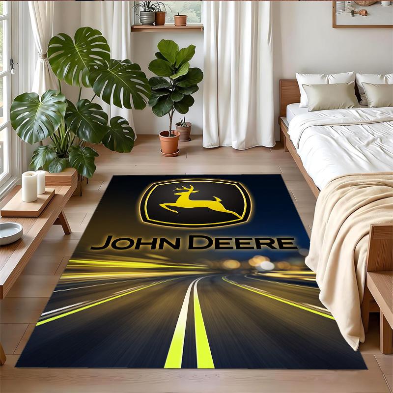 John Deere Druck Kristall Samt Plüsch Teppich Verschleiß?Widerstandsfähig Anti?Rutschfeste Bodenmatte für die Innendekoration im Haushalt
