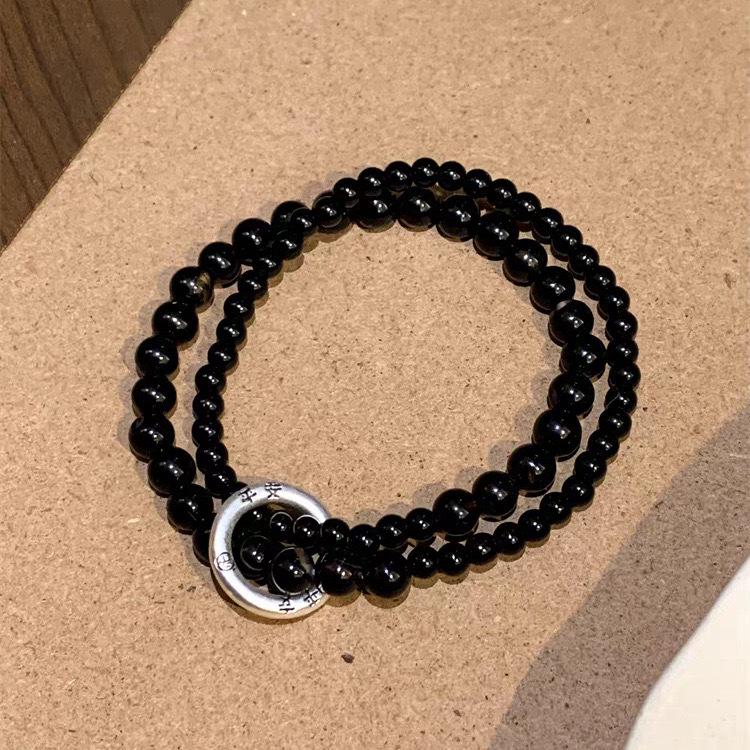2024 Trendy Men's Ice Crack Beaded Bracelet - New Chinese Style, High-Value Fashion