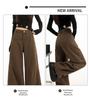 American Retro 2026 High-Waisted Wide-Leg Brown Jeans for Women