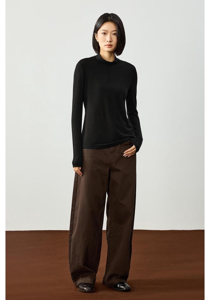 Northern Deer Women's Soft Base Layer Shirt - Autumn/Winter Half-High Collar, Skin-Friendly, Comfortable, New Style (M96D0232).
