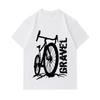 Men's 100% Cotton Crew Neck Short Sleeve T-Shirt, Vintage Gravel Bike Printed Casual Tee, Comfortable Breathable Daily Wear Top For Bicycle Cycling En