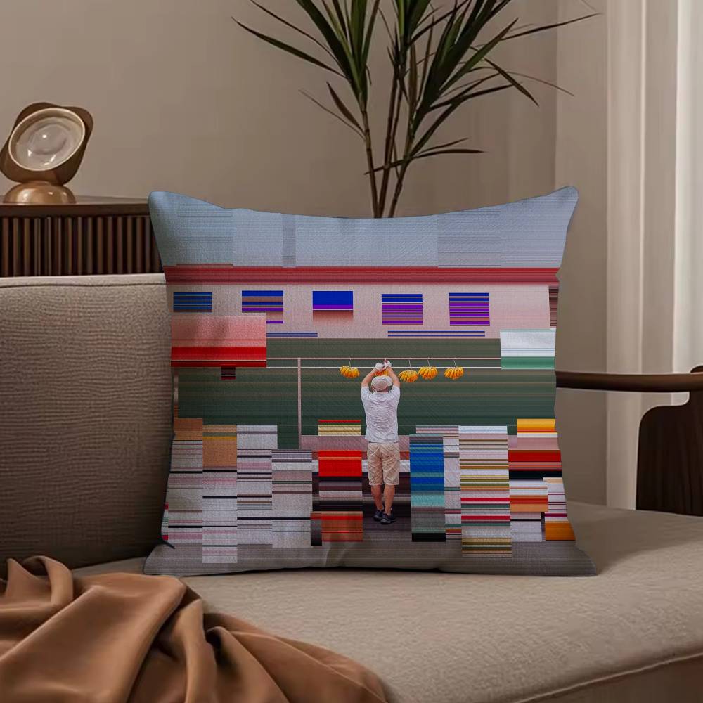 World Premium Printing Pillow Case Anti-dustmite Pillowcase Invisible zipper silky short plush Sofa cushion cover