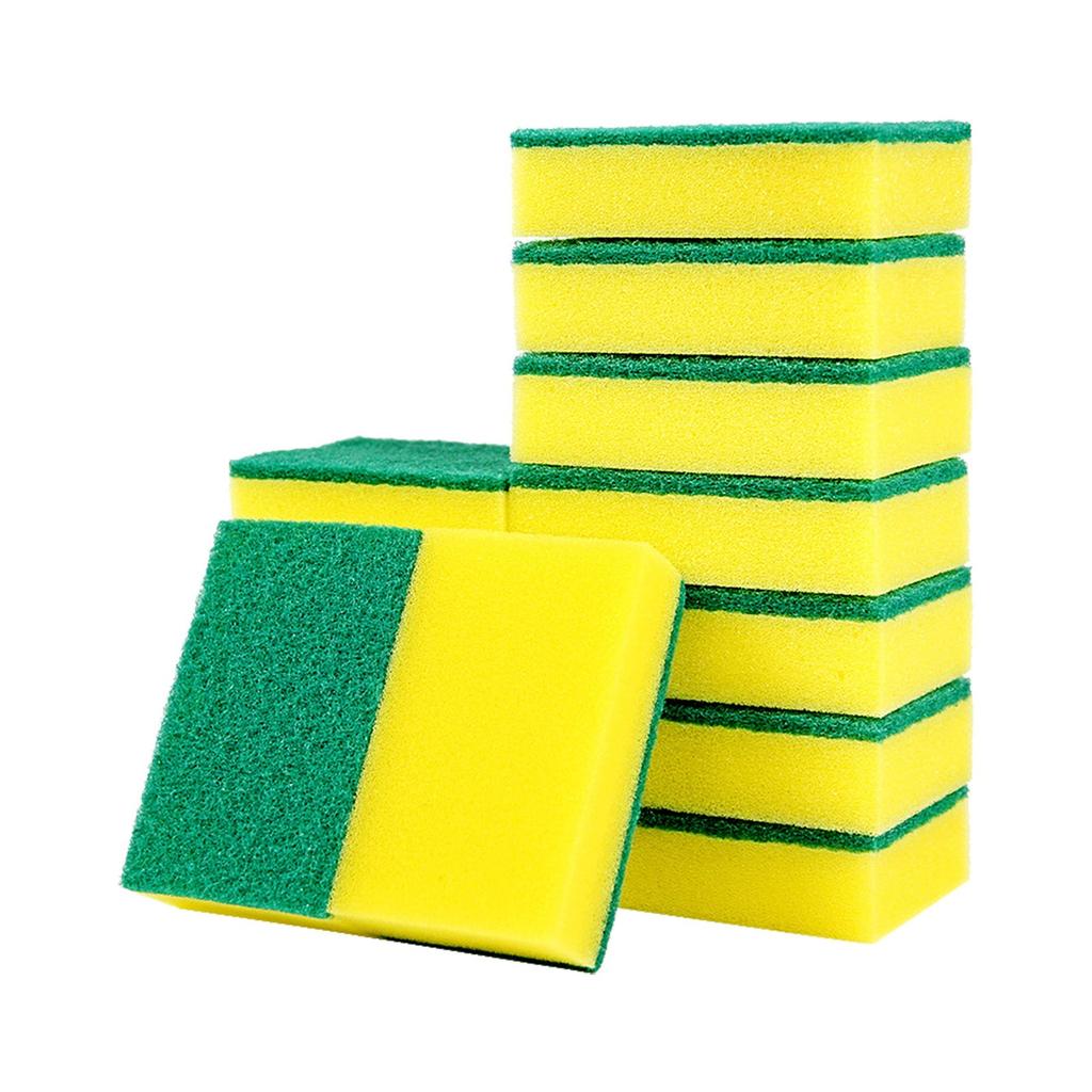 20Pcs Magic Cleaning Sponges Double-Sided Reusable Sponge Wipes Pan Pot Dishwashing Scouring Brush Kitchen Cleaning Tools