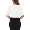 Women's Fashion Casual Summer Cardigan Half Open Collar Ruffle Sleeve Short Sleeve Coats And Tops