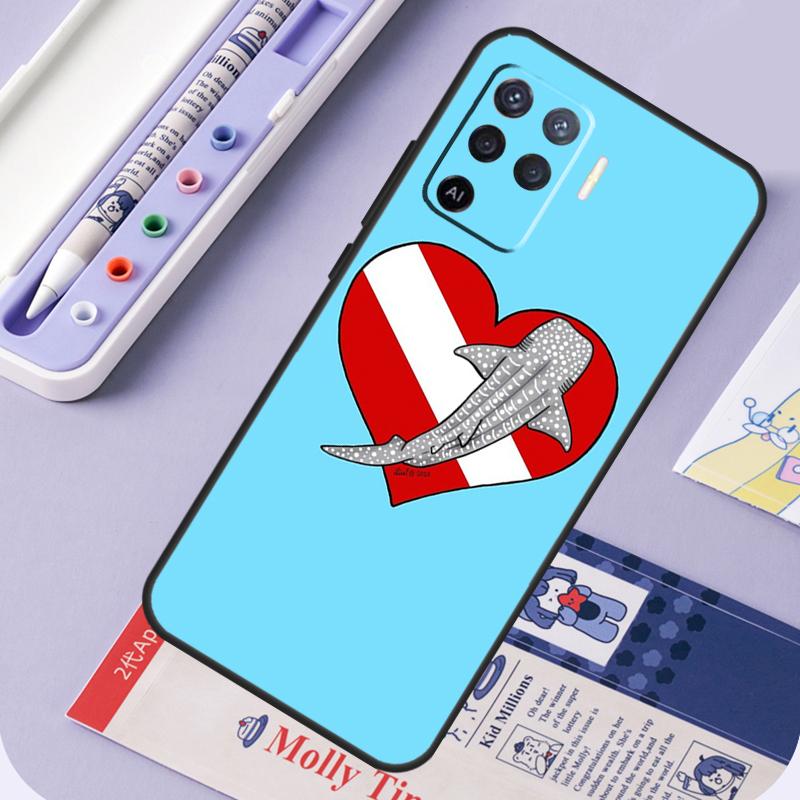 whale sharks For Oppo A60 A80 A40 A94 A74 A54 A15 A18 A38 A58 A78 A98 A16 A76 A96 A57 A17 A77 A5 Pro Case