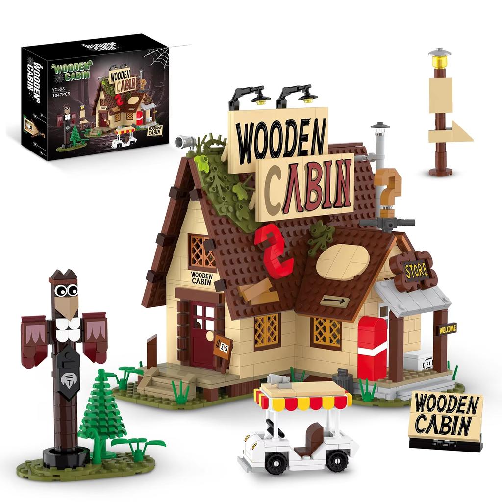City Street View The Mystery Shack House Building Block Terror Town Toy For Kids Birthday Gifts Farm Architecture Bricks Model