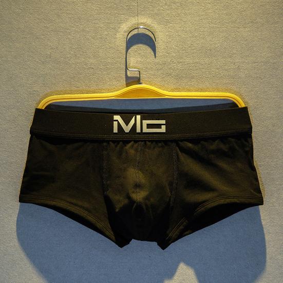 Men Boxer Underwear Low-rise Elastic Waistband Letter Print Shorts Briefs U-convex Breathable Non-Stuffy