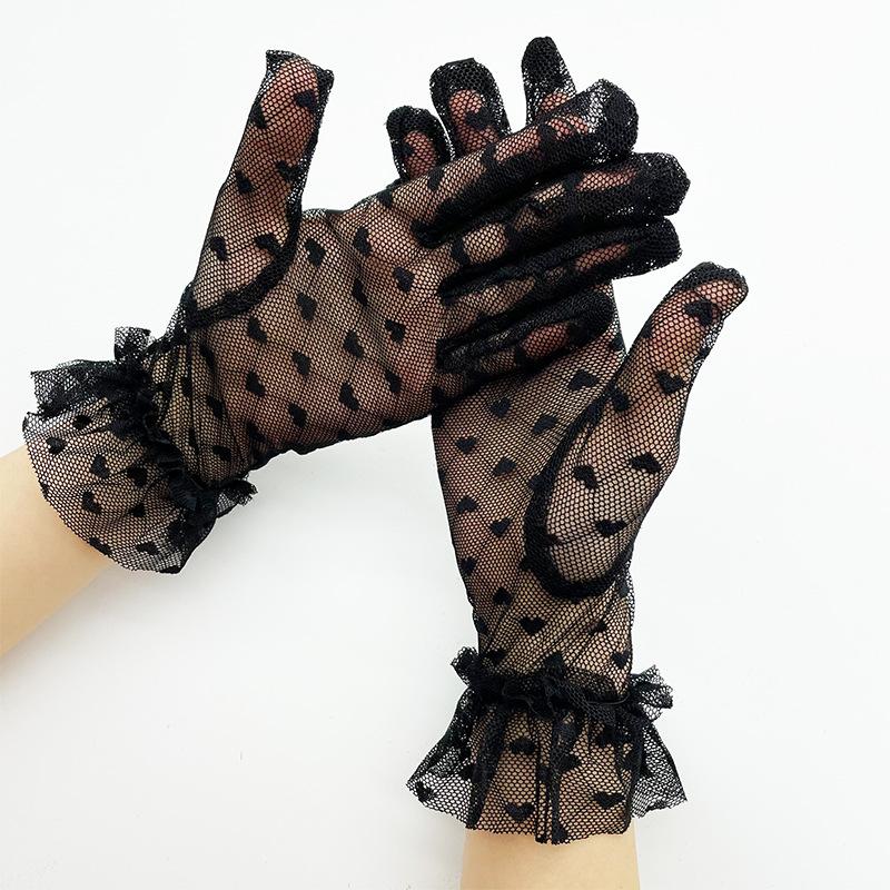 Heart-Shaped Sexy Lace Stretch Short Lace Summer Sunscreen Cycling Light Clothing Accessories Gloves
