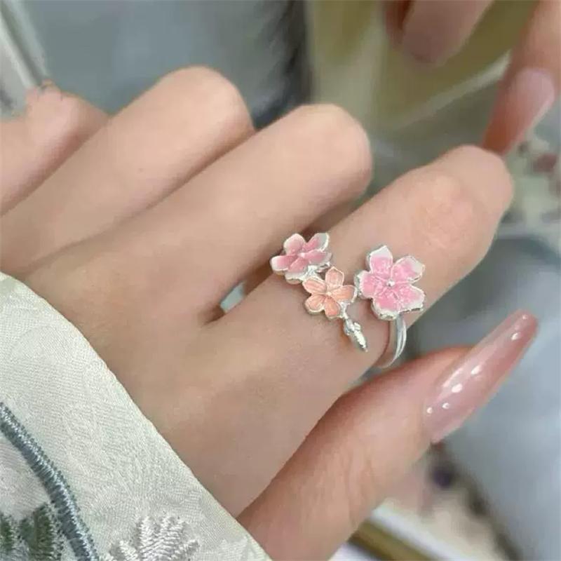 Anelli con Fiori Rosa Dolce per Donne Ragazze Moda Nuovi Accessori Gioielli Regalo Festa Vacanza al Mare