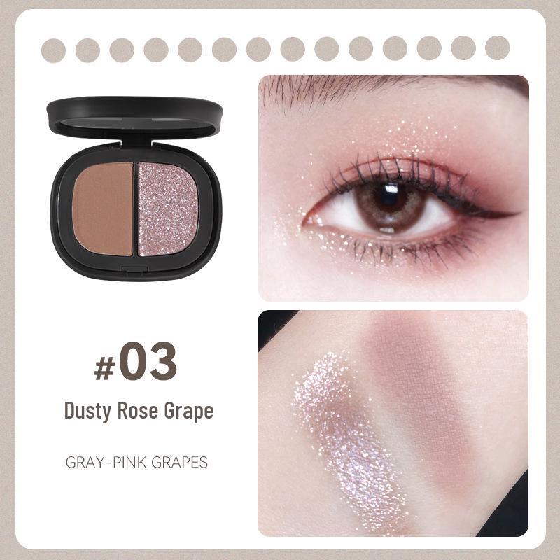 NOVO5834 Micro Dream Matte & Shimmer Two-Color Pigmented Eyeshadow Palette - Long-Lasting Daily Makeup.