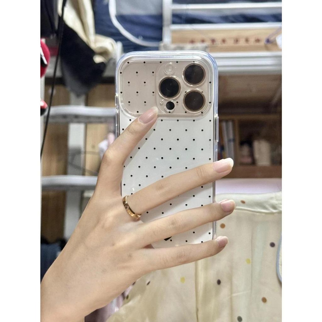 Ins black polka dot love applies to Apple iPhone11 mobile phone case 11/11/11 white IMD fine hole 11 anti-drop