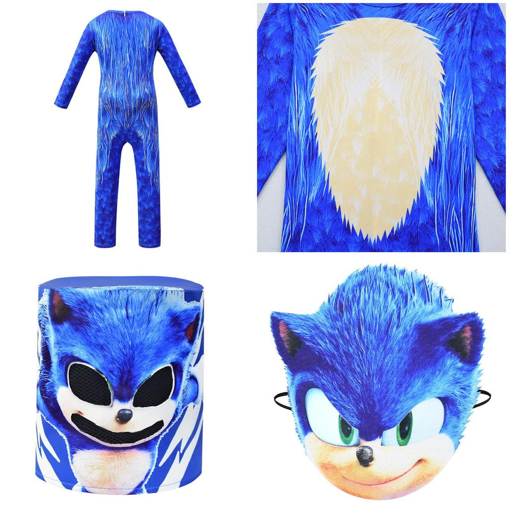 Niebieska maska cosplay Sonic Hedgehog dla dzieci z przyciągającym wzrok wzorem i uniwersalnym rozmiarem