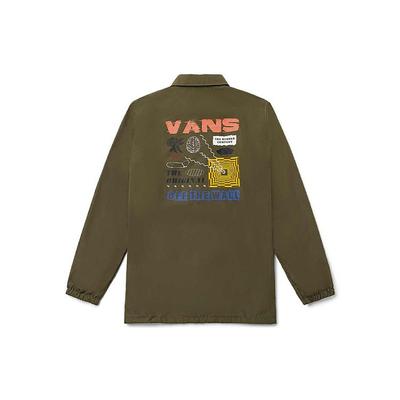 Giacca con Colletto Sportivo con Logo a Motivo Divertente Giubbotti Unisex Verde Militare VN0A5H8RKCZ