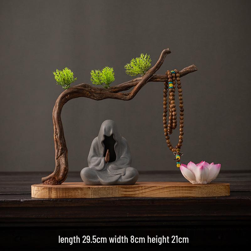 Zen Style Natural Wood Root Carving Ornament: Living Room Decoration & Bracelet Display Stand