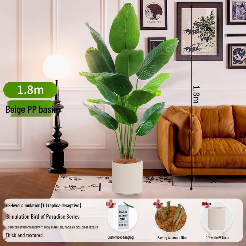 Large Artificial Traveler's Palm and Bird of Paradise Potted Tree for Indoor Decoration
