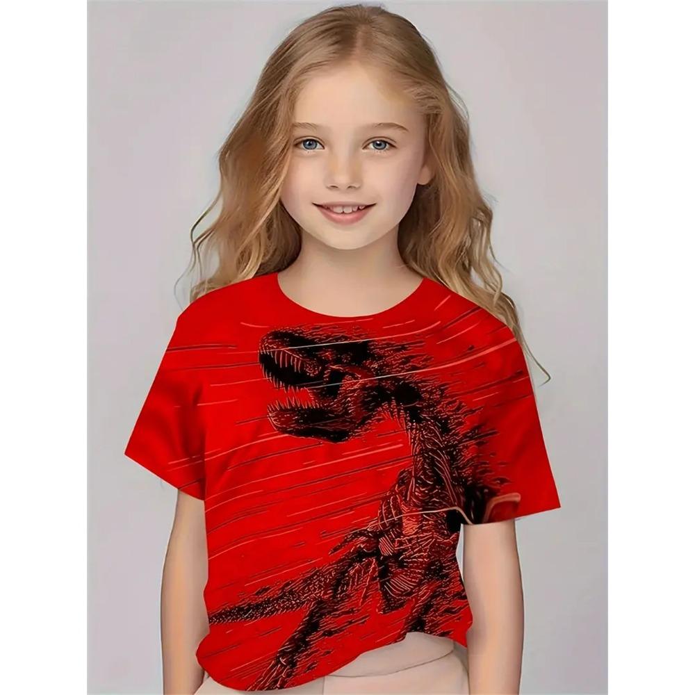 Girl Clothes Cartoon Cute Rabbit 3D Print Funny Animal Lover Boy Girl Short Sleeve tops 4-14Y