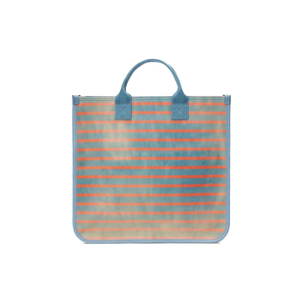 Gucci Peter Rabbit Print Striped Canvas Tote Bag With Leather Handles For Unisex Daily Use
