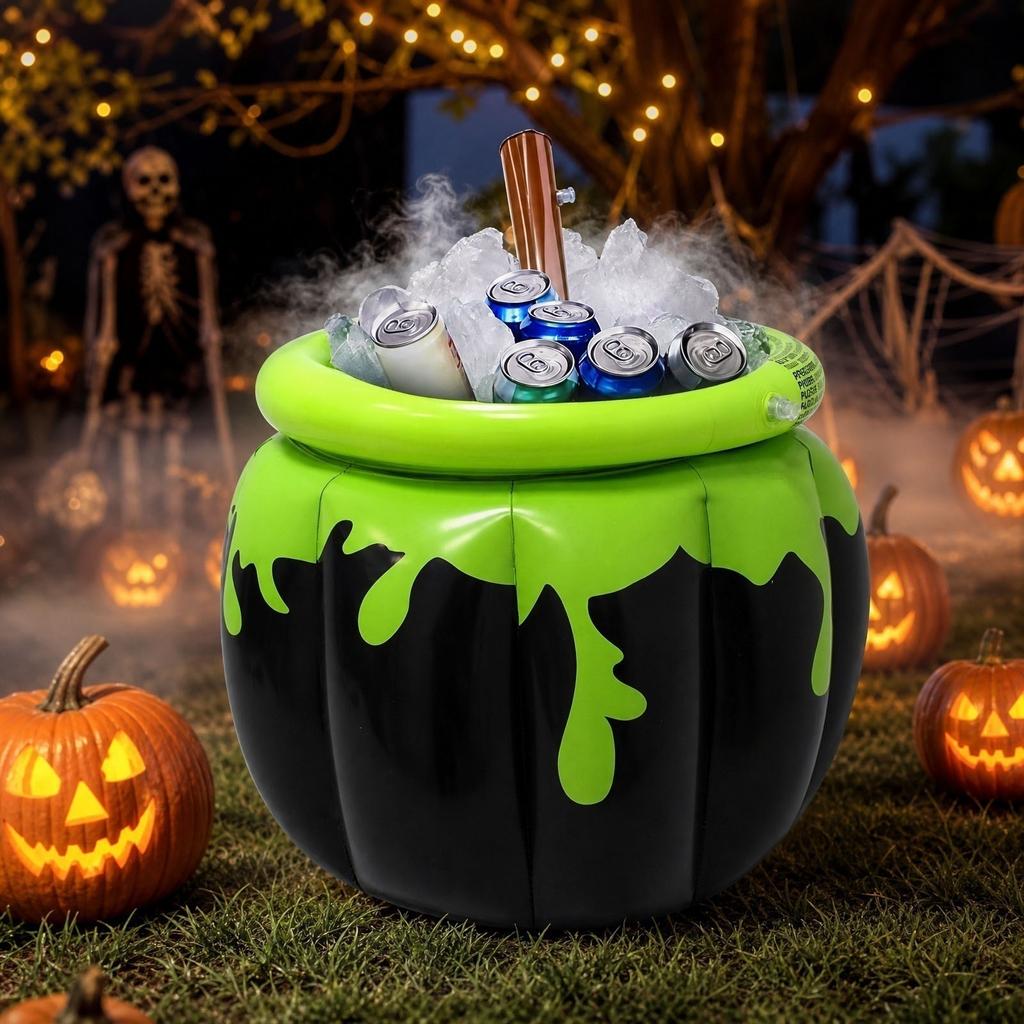 Inflatable Witch Cauldron Cooler Large Capacity Drink Bucket for Party Festival Storage and Decorative Use for Events and Gatherings