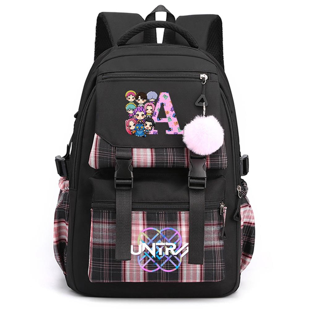 Rucsac de Mare Capacitate cu Litera Engleză 26 și Imprimeu K-Pop pentru Adolescentă, Studentă, Fată, Băiat, Ghiozdan, Rucsac pentru Cărți, Cadou pentru Copii, Femei, Geantă de Călătorie Impermeabilă, Mochila