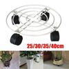 25/30/35/40cm White 4 Wheels Organizer Garden Metal Stand Decoration Round Plant Pot Tray Planter Flowers Pot Mover Trolley Rack