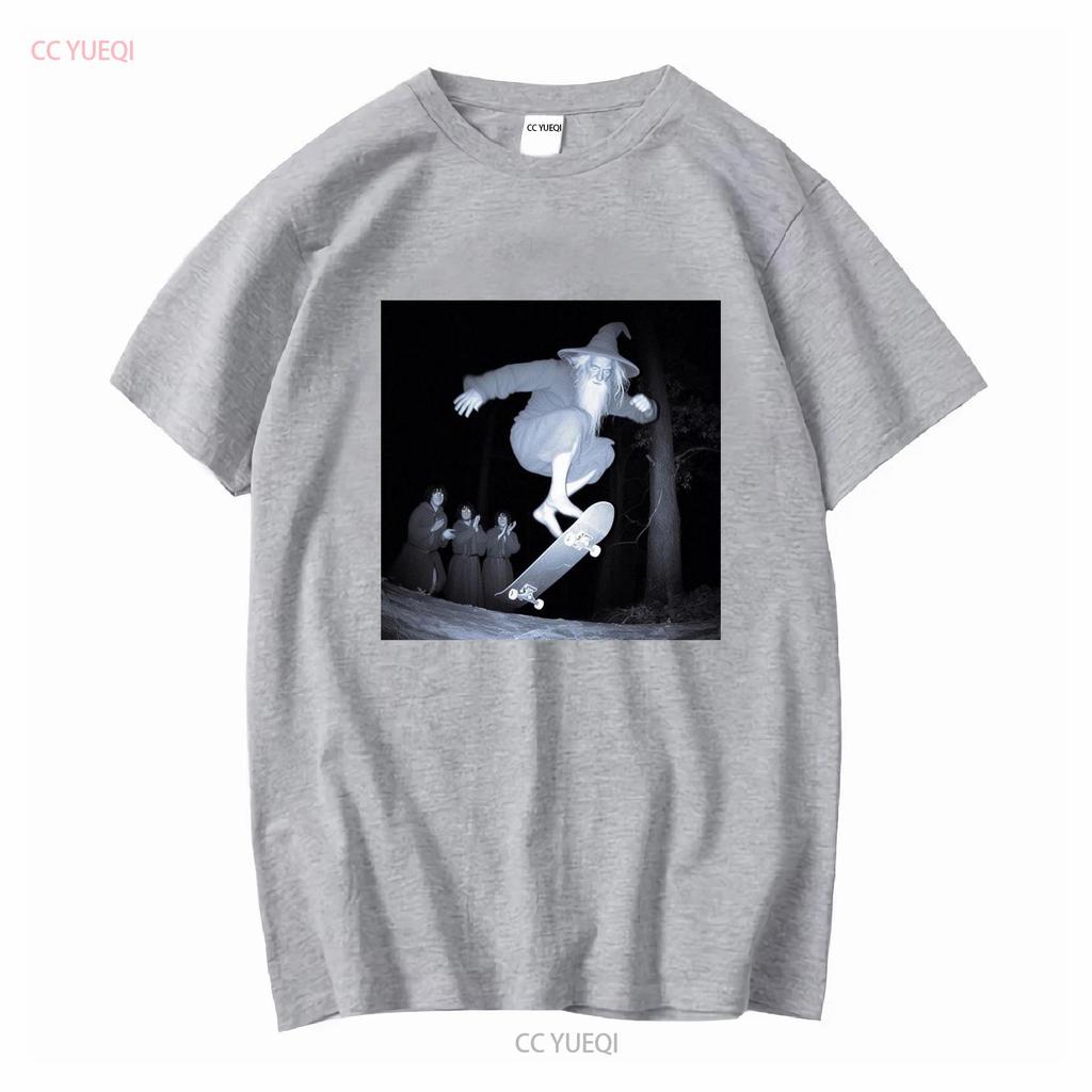 Skate Wizard T Shirt Long Or Short Sleeves Vintage Washed Soft Casual Stylish Graphic Streetwear Top For Everyday Wear