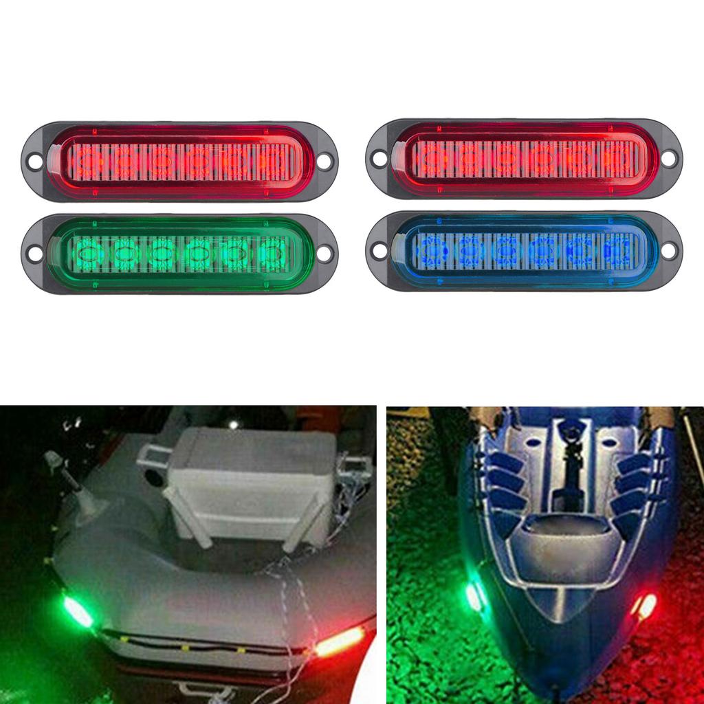 Corrosion Resistant Boat Navigation Light Signal Lights 6 LEDs Red Blue Signal For Nighttime Journey Safety Waterproof