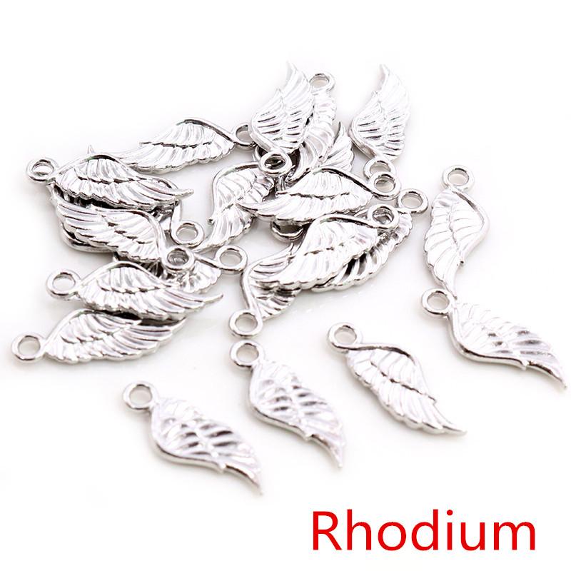 20pcs Charms Angel Wings 21x8mm Tibetan Silver Plated 5 Colors Pendants Antique Jewelry Making DIY Handmade Craft