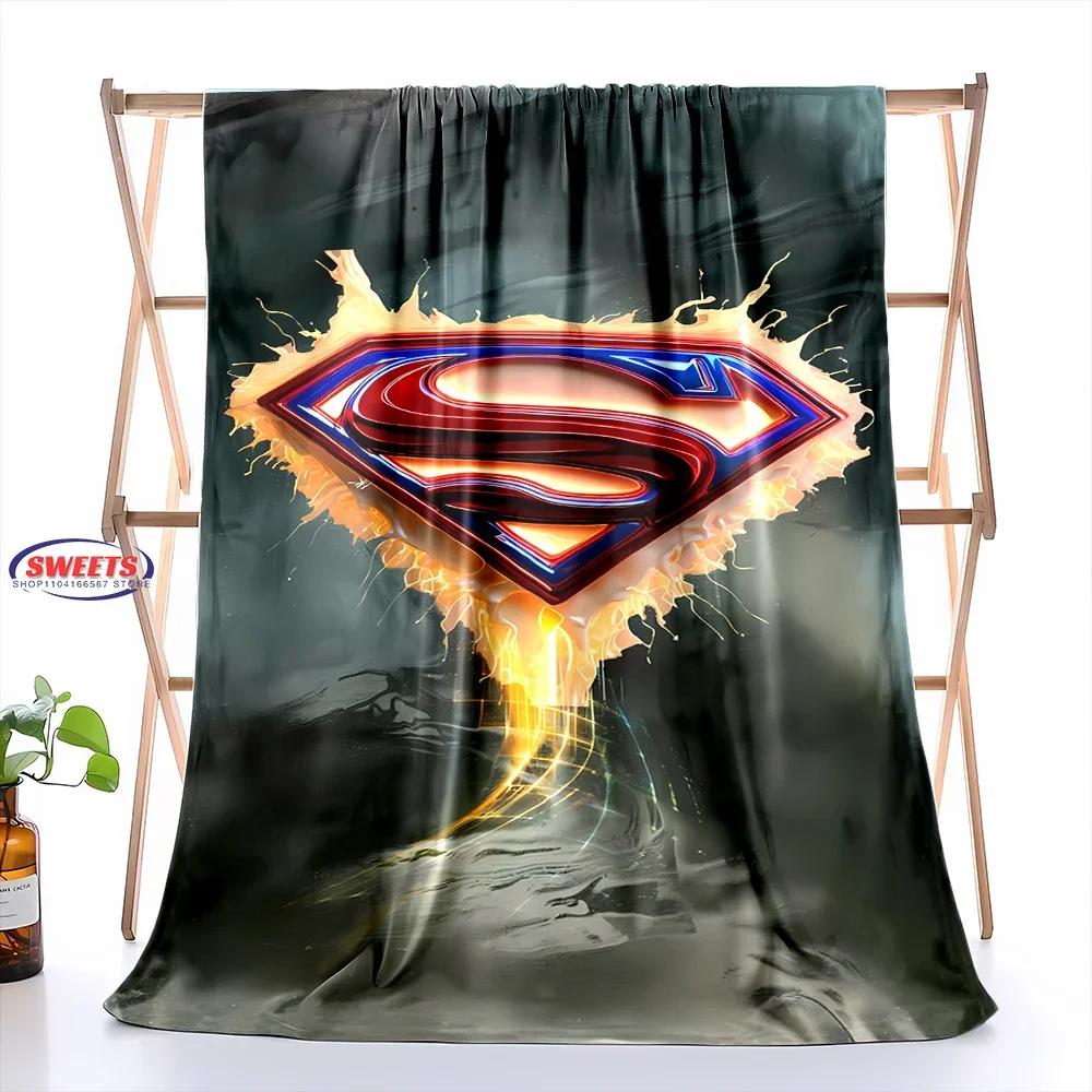 New Arrive Classic Superman Logo Blanket Sofa Bed Cover Four Season Soft Fluffy Quilt Blanket Flannel Throw Outdoor Leisure Nap