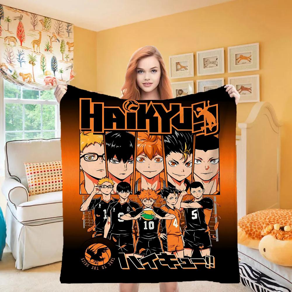 

Knee Fashion Blanket Throw Winter Microfiber Oversized Baby Lightweight Flannel Fleece Bed Sofa Decoration H-haikyuus-Anime 100x150cm