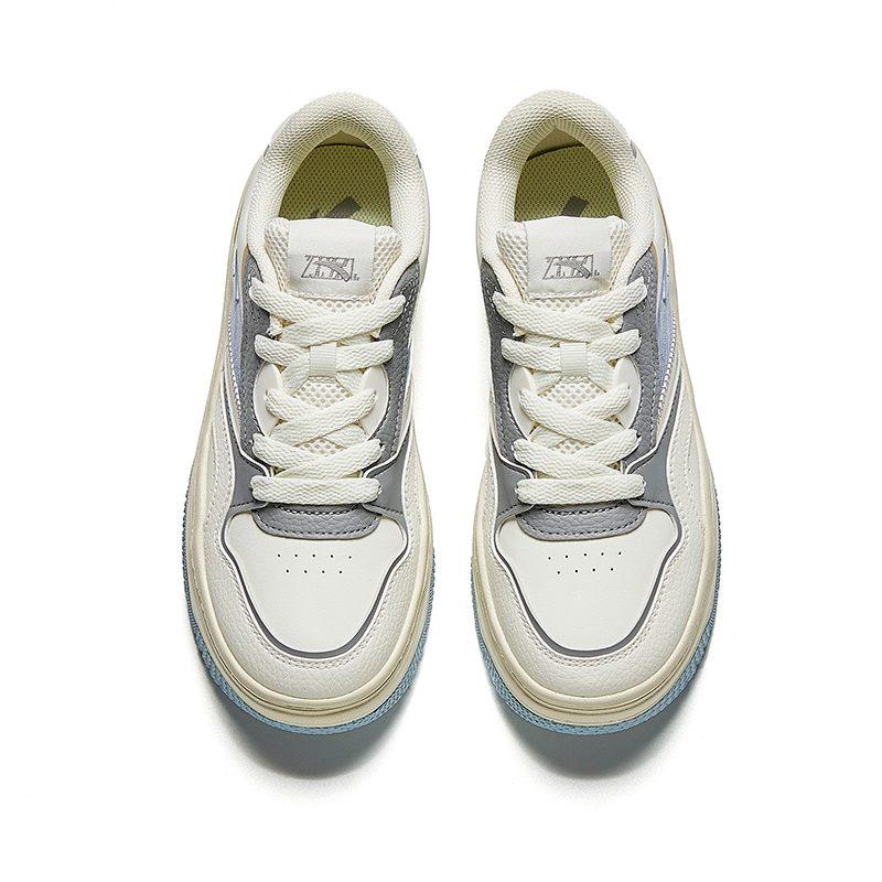 Anta Streetwear Collection Slip Resistant Abrasion Resistant Low Top Skateboard Shoes Women's White Gray Blue 922448077-3