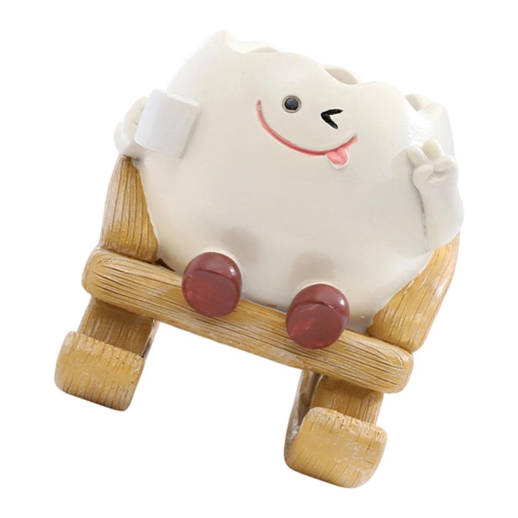 Cute Sit Rocking Chair Succulents Flower Pots with Drain Hole Smile Faces Planter Pot, Cartoon Resin Pot for Indoor