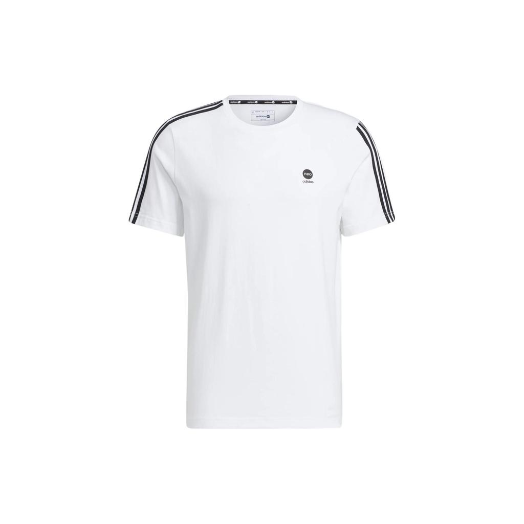 Adidas Neo Logo Triple Stripe Sport Tee V1 Unisex Tops White HN8778