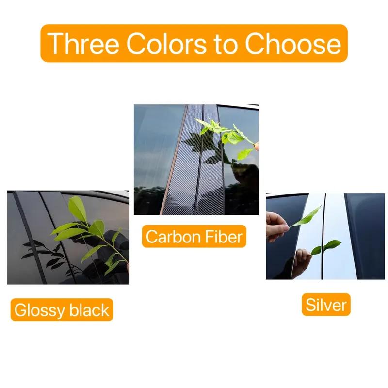 Fit For BMW 3 Series G20 G21   - Silvery Carbon Glossy Black Column B C Pillars Post Window Cover Trim Sticker