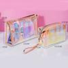 Barevná holografická dámská kosmetická taštička Tpu Clear Makeup Beauty Organizer Pouzdro