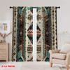 2D flat printing 2pcs Window Drapes Aztec Southwestern Native Fabric  Without Electricity Festive Backdrops Use for Office