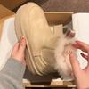 Thick-soled inner height-increasing leather fur snow boots women's 2025 winter new piled thick cotton shoes short boots