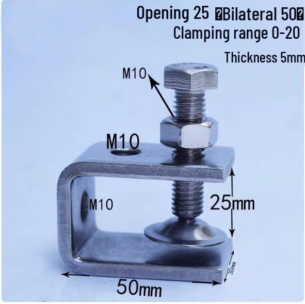 C304 Tiger Claw U-Shaped Stainless Steel Pipe Clamp