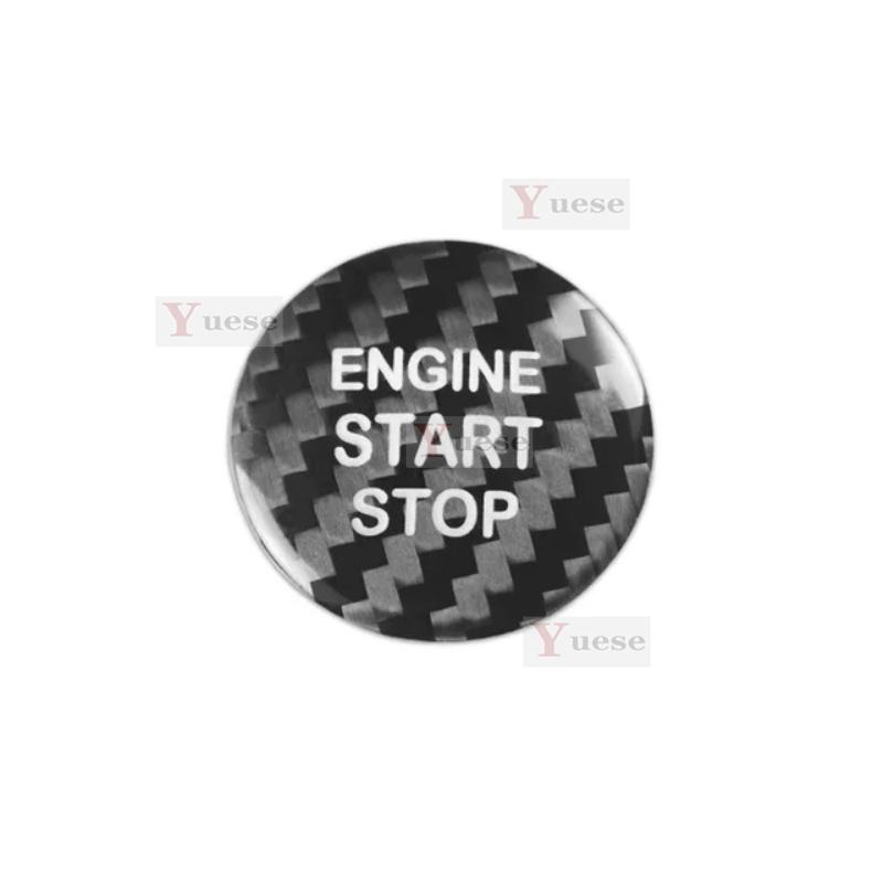 

Car Engine Start Stop Button Cover Real Carbon Fiber Sticker For Toyota Camry 2015 - чорний