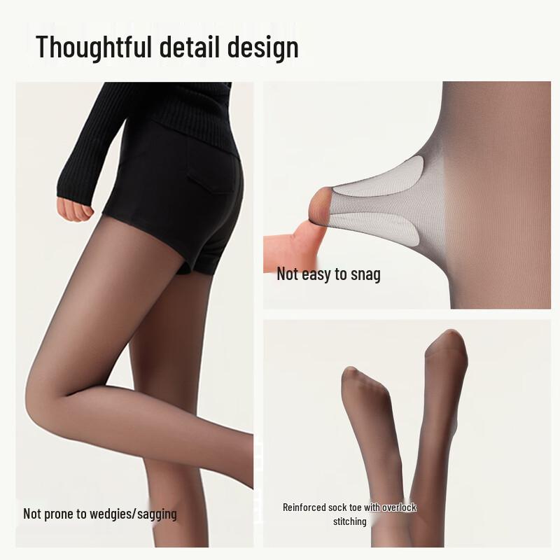 Moxun Angelababy Style Sheer Black Warm Tights