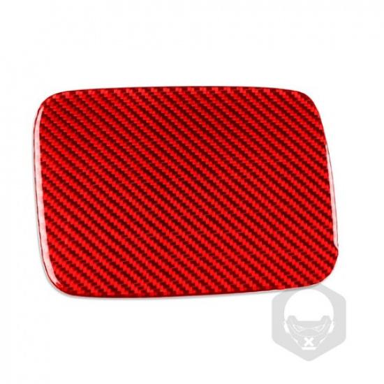 Red Carbon Fiber Exterior Fuel Tank Cover Trim For BMW 3 Series M3 E90 2005-2012