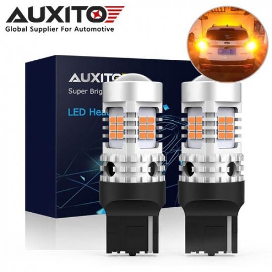 AUXITO Yellow 7440 Light LED Bulbs Amber Fit Flicker-Free Turn Signal Play Plug&
